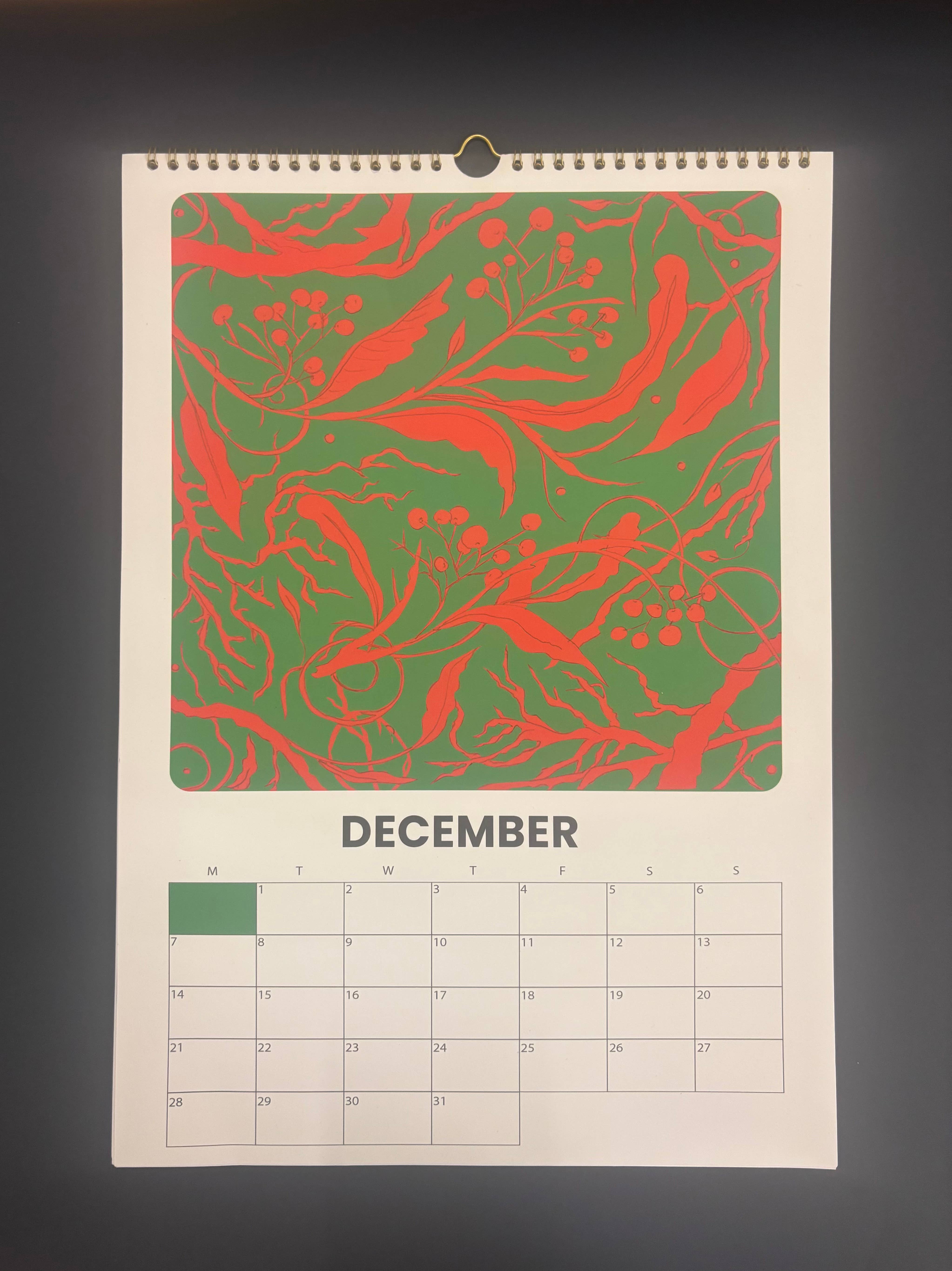 Tomekah George - Wholesale Calendar - Large 2026 Calendar, Flowers Wall Calendar - A33