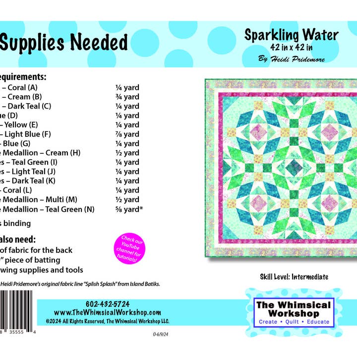 The Whimsical Workshop - Wholesale Craft Sewing Kit - Sparkling Water - Pattern | Fabric Kit1