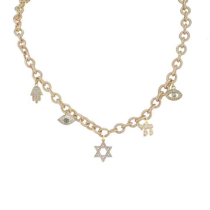 Love, Lisa - Wholesale Pendant/Charm Necklace - Debbie Jewish Chai To Life Charm Necklace Gold & Silver