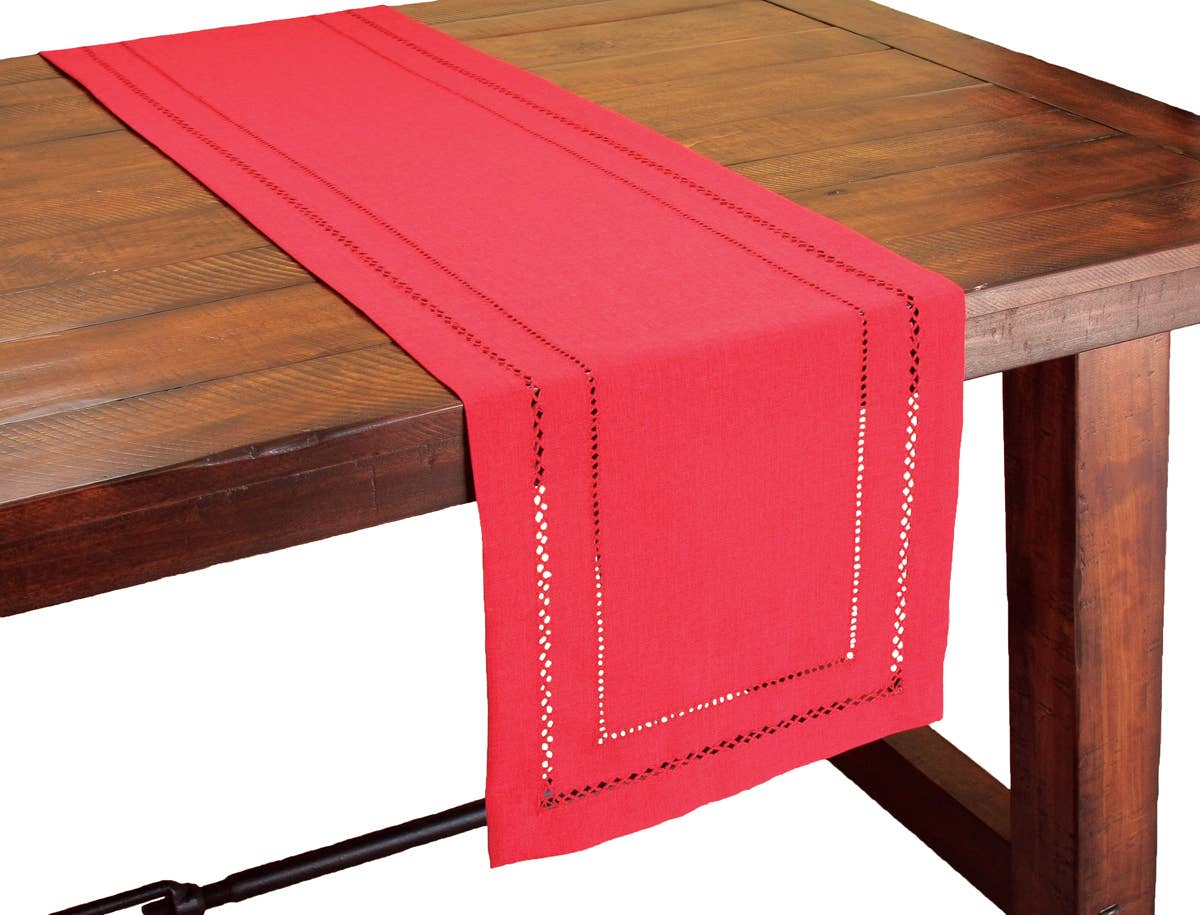 Xia Home Fashions & Manor Luxe - Vendita all'ingrosso Runner - Orlo doppio-14 x 72" -Corsa-Avorio Pino Rosso Bianco6