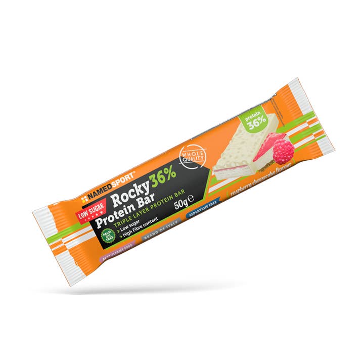 Barretta proteica Rocky 36% Barrette proteiche al lampone per la vendita all'ingrosso da parte di Sportsclinic Distributions