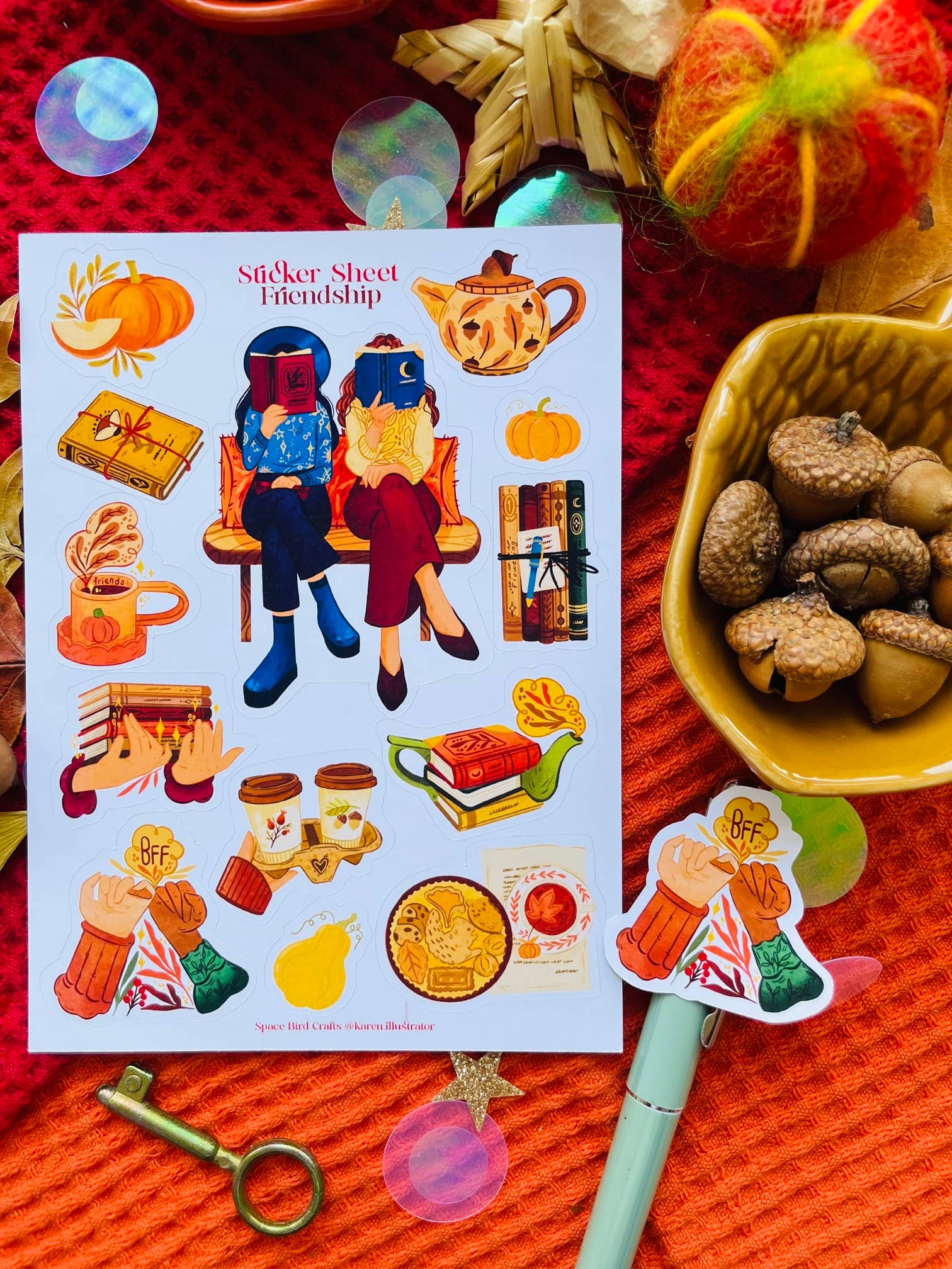 Split Moon Studios - Wholesale Sticker - Friendship Sticker Sheet Decorative Sticker8