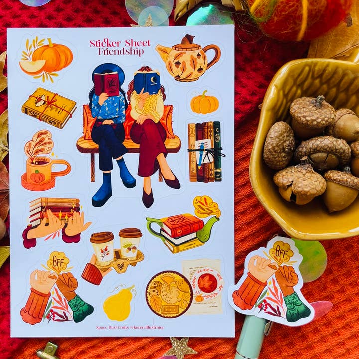 Split Moon Studios - Wholesale Sticker - Friendship Sticker Sheet Decorative Sticker8