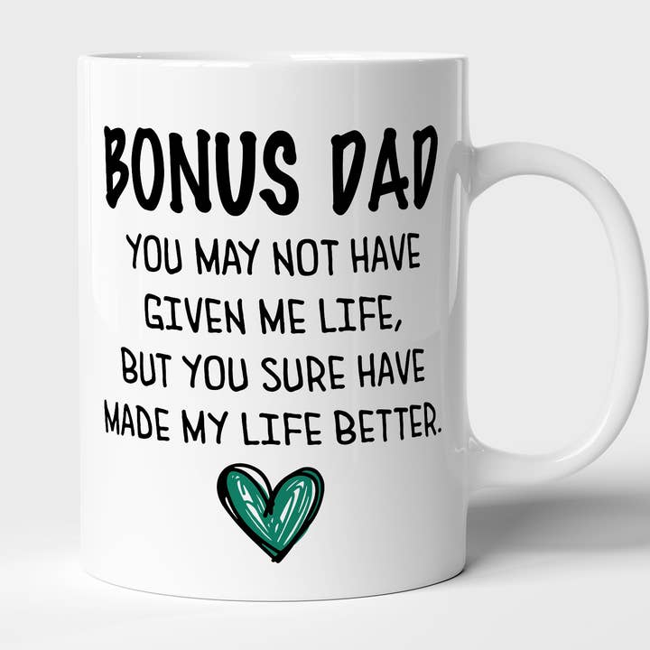 byMerryWorks - Wholesale Coffee Mug - Bonus Dad Mug, Funny Gift for Step-Dad, Stepdad, Bonus Dad