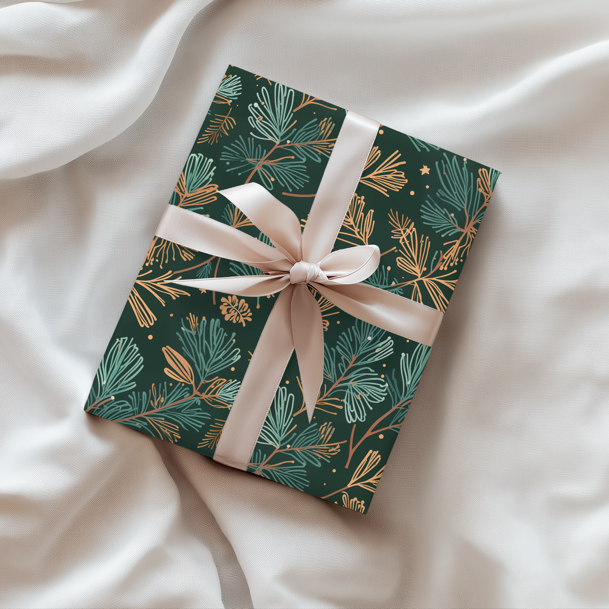 Lokipawz - Wholesale Flat Wrap - Evergreen Whimsy – Forest Pine Holiday Wrapping Paper8