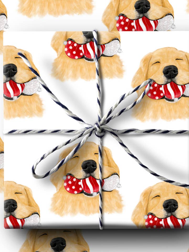 Dog With Ornaments Wrapping Paper for wholesale by k.Patricia Designs
