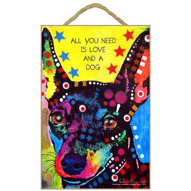 Pinscher miniature - Tout ce dont vous avez besoin, c'est de l'amour et d'un chien 7 « x 10 ». pour la vente par SJT Enterprises, Inc.