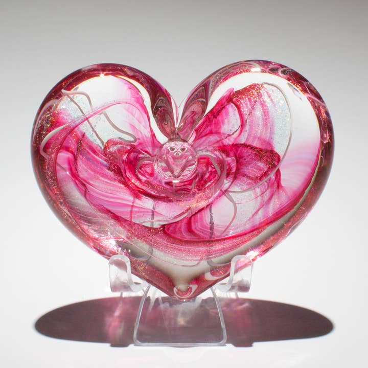 epiphany studios - Wholesale Paper Weight - Heart Paperweight - Cranberry Enchanted1