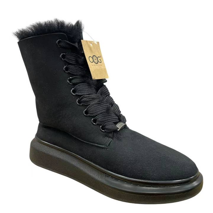 OB9902 Schwarze OOG Damen Lederstiefel für den Großhandel von OOG