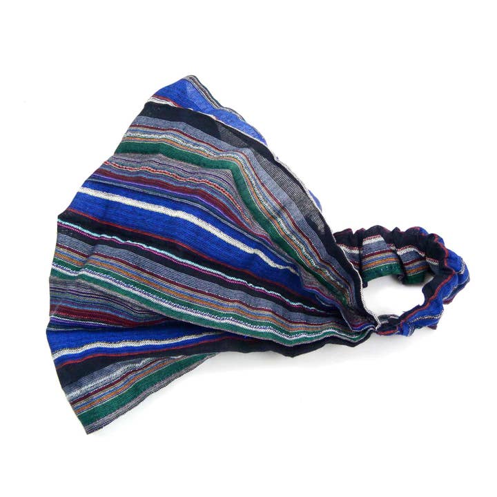 Nijens Bandana Stripe Pattern-21 Blue-Green for wholesale by Nijens