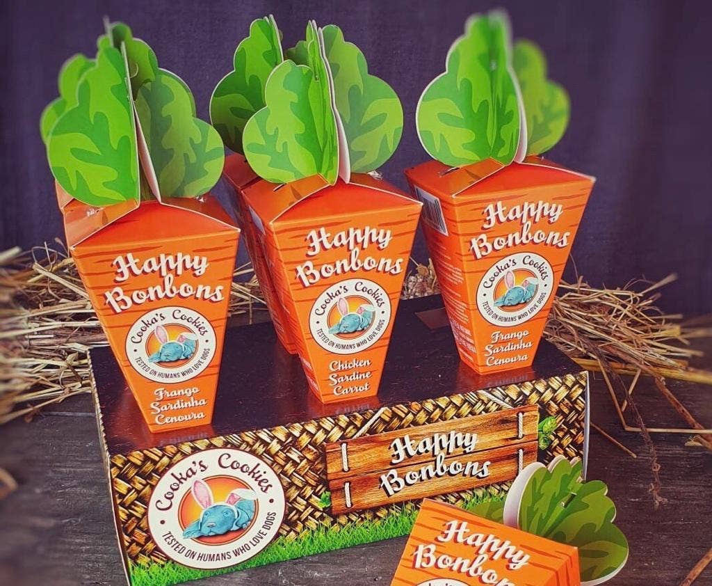 Belpharmed bv: Cooka's Cookies & Sensidog - Wholesale Pet Treats - Dog - Display Box - Happy Bonbons0