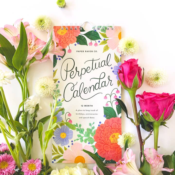 Always Floral Perpetual Calendar for wholesale by Paper Raven Co.
