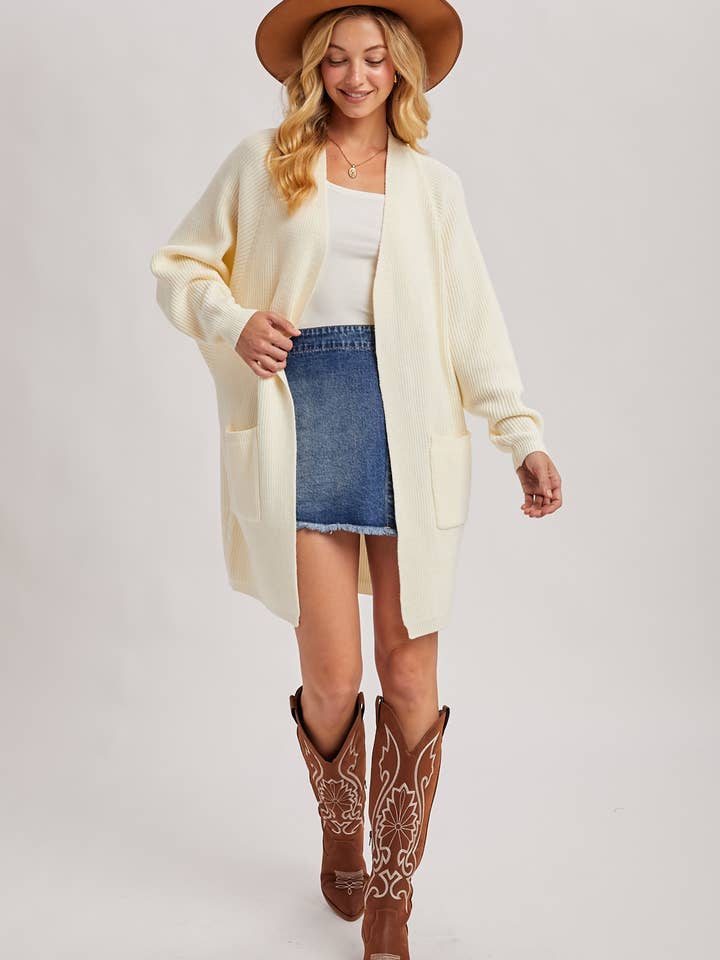 Bluivy - Wholesale Cardigan - Women's - OPEN FRONT BATWING SLEEVE CARDIGAN9