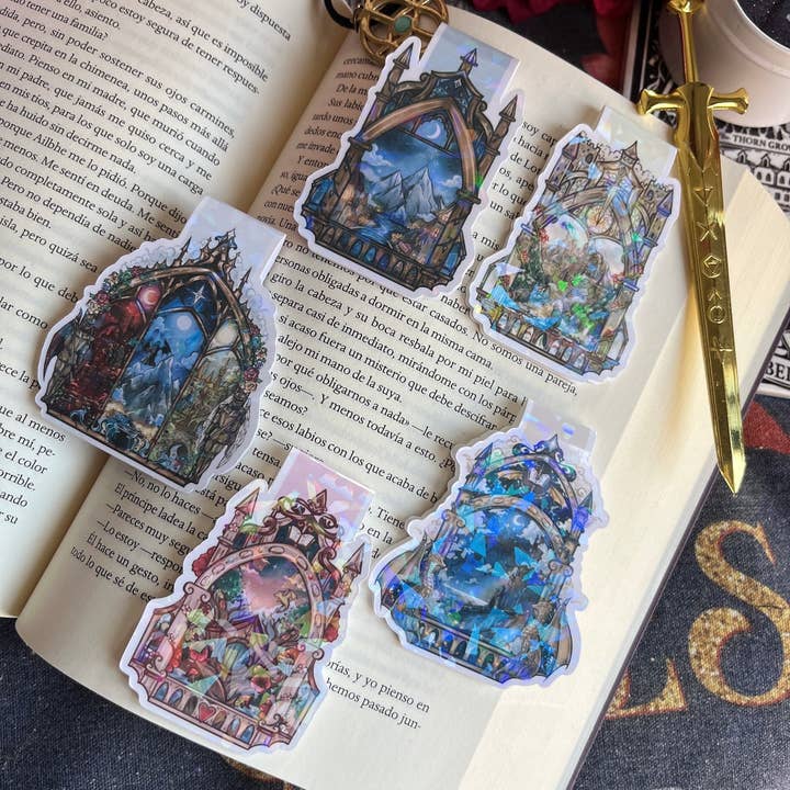 Alsace’s Art - Wholesale Bookmark - Bookish Magnetic City Portals Holographic Bookmarks3
