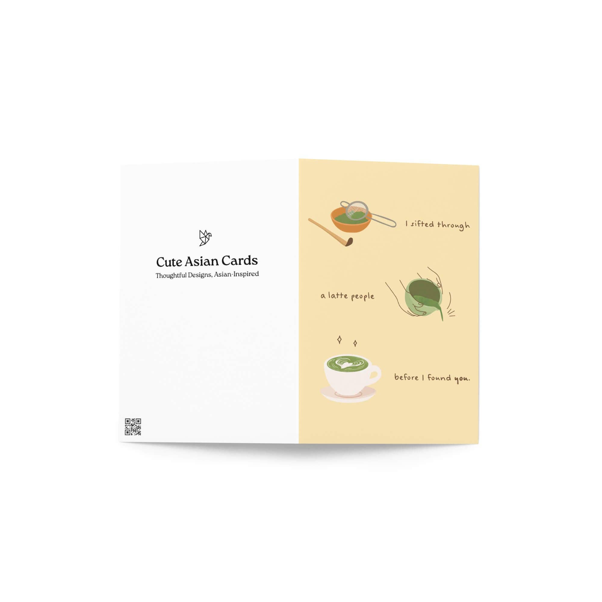 Cute Asian Cards - Wholesale Birthday Card - Sifted a Latte People | Japanese Green Tea Birthday Asian GreetingCard3