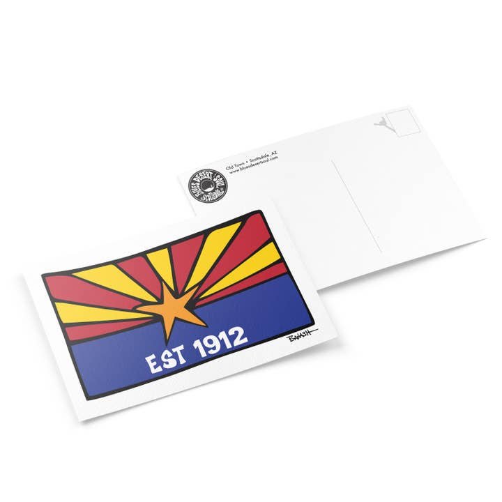 ARIZONA STATSFLAGGA. EST 1912 | VYKORT för wholesale av Blues, Desert & Soul