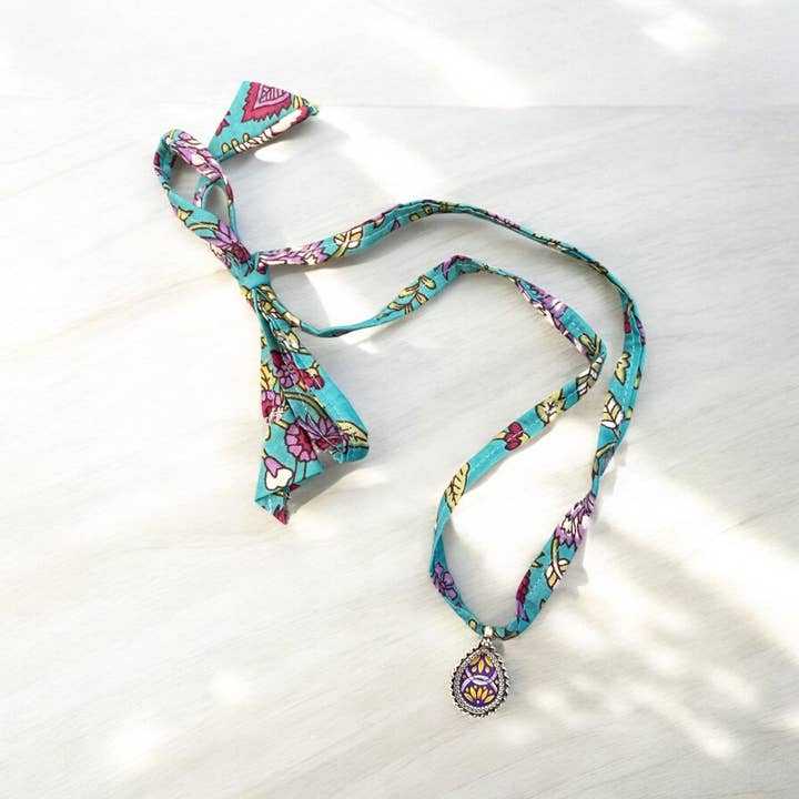 Jen Stock Mindful Designs - Wholesale Pendant/Charm Necklace - Block Print Beaded Necklaces39