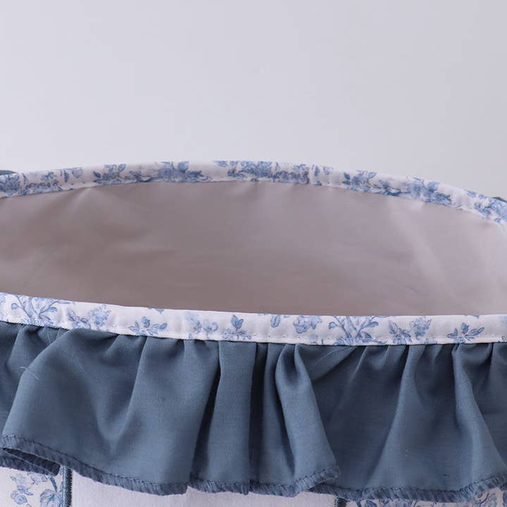 Aspen Rain Boutique - Wholesale Basket - Kids & Baby - Blue bunny floral ruffle basket2