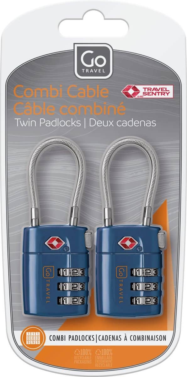 Go Travel - Wholesale Luggage Lock - Go Travel 2pc TSA Combi Cable Padlocks1