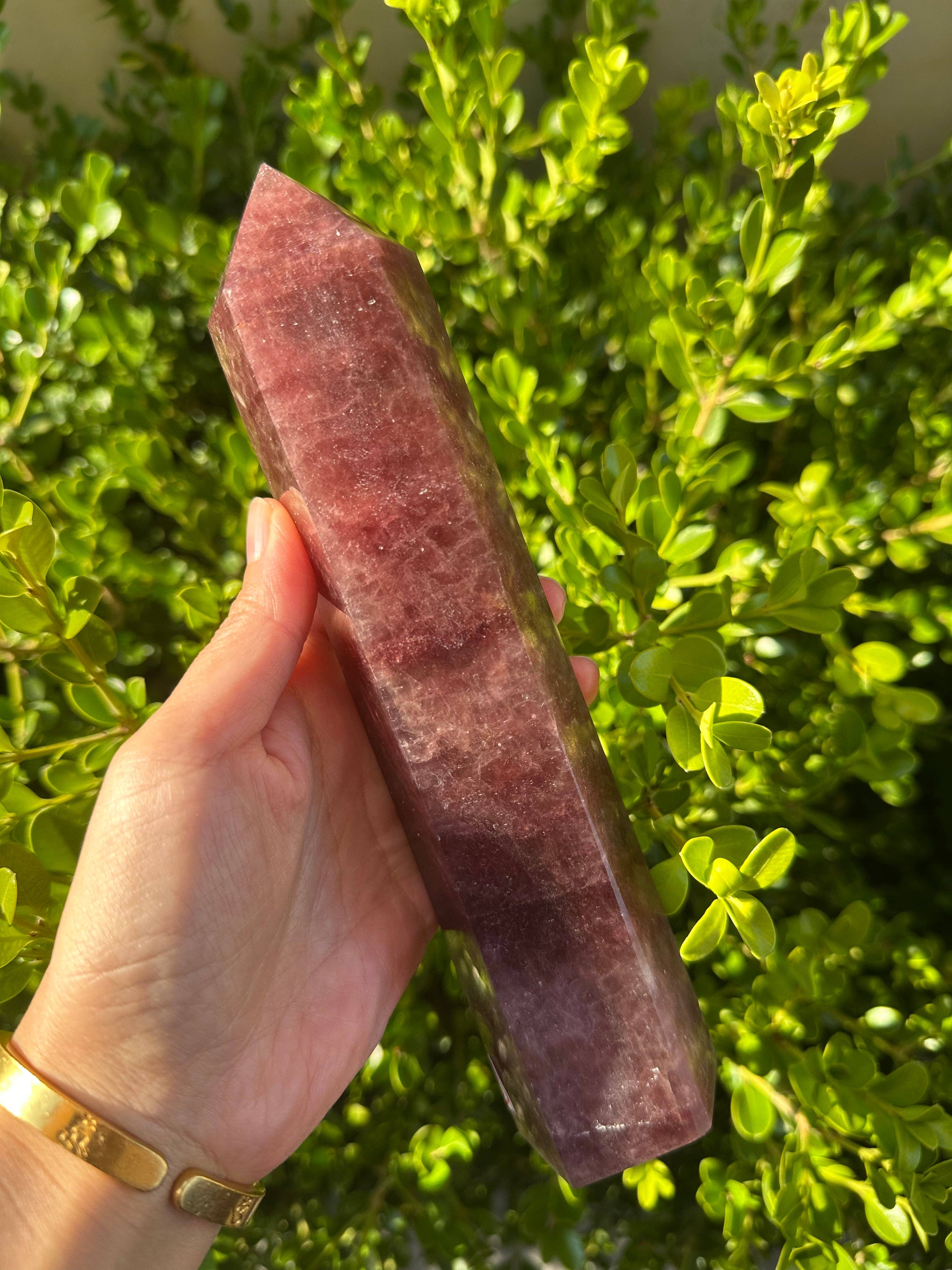 Moon Rituals - Wholesale Spiritual Stone/Crystal - Large Strawberry Quartz Crystal Tower Obelisk – Love & Emotional Healing, Christmas Crystal Gift  #37