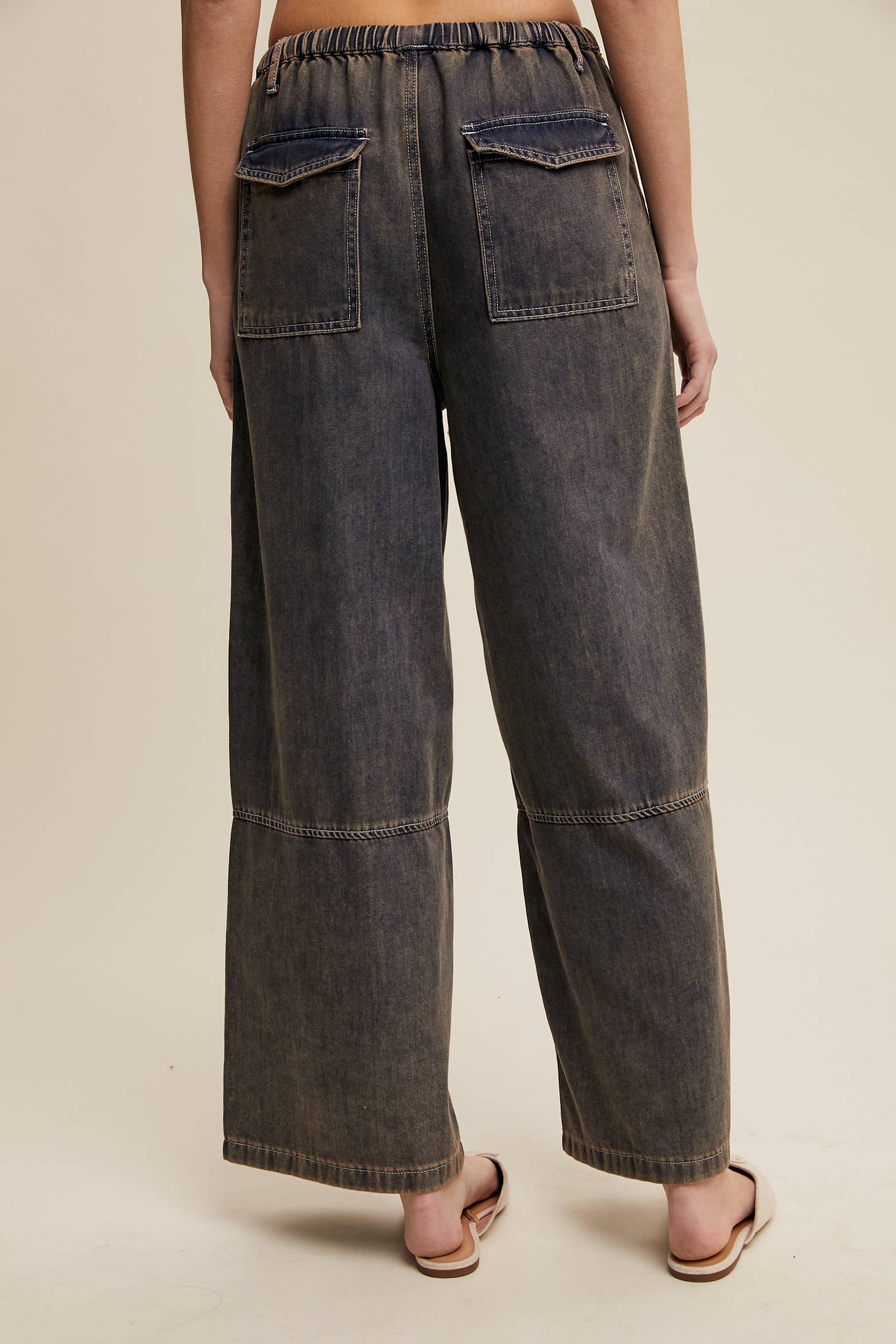 Listicle - Wholesale Jeans - Dames - Denim Broek met Wijde Pijpen en Trekkoord LP025621