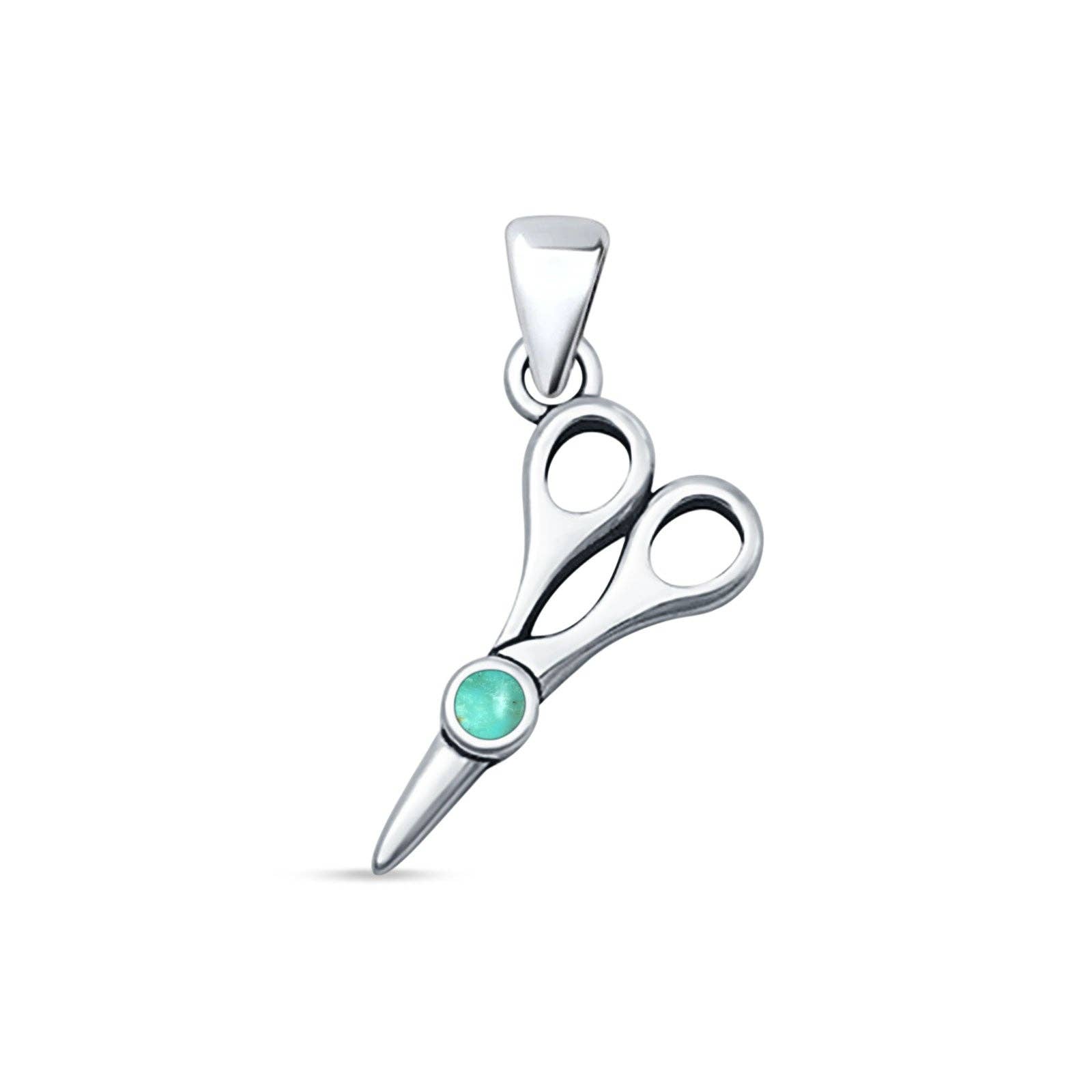 Blue Apple Imports – wholesale Individual charm/pendant – Turquoise Scissors Pendant Oxidized0