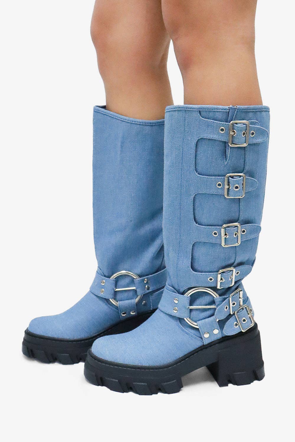 Lemonade Shoes - Wholesale Boots - Women's - BUCKLE UP NOW - Biker Boot w/ Side Buckles and a Chunky Sole22