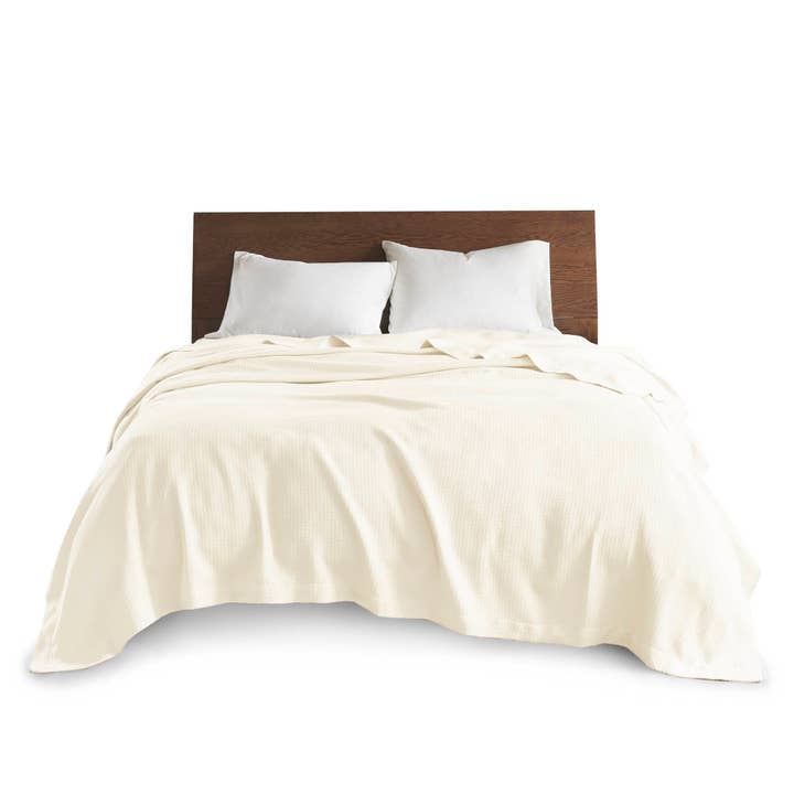 Olliix - Wholesale Bedding Blanket - All-Season Egyptian Cotton Woven Bedding Blanket, Ivory