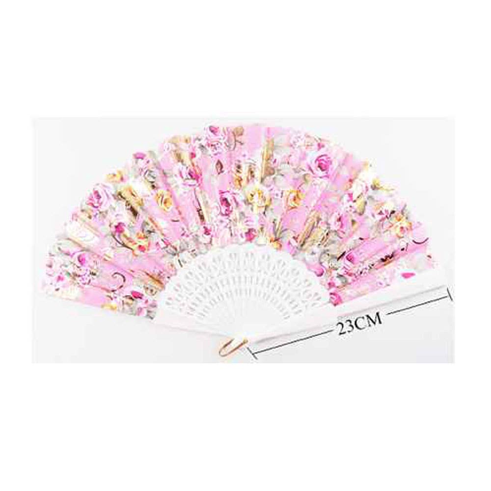 Sensibling Corp. - Wholesale Handheld Folding Fan - 12PCS - Vibrant Floral Pattern Printed Folding Fans2