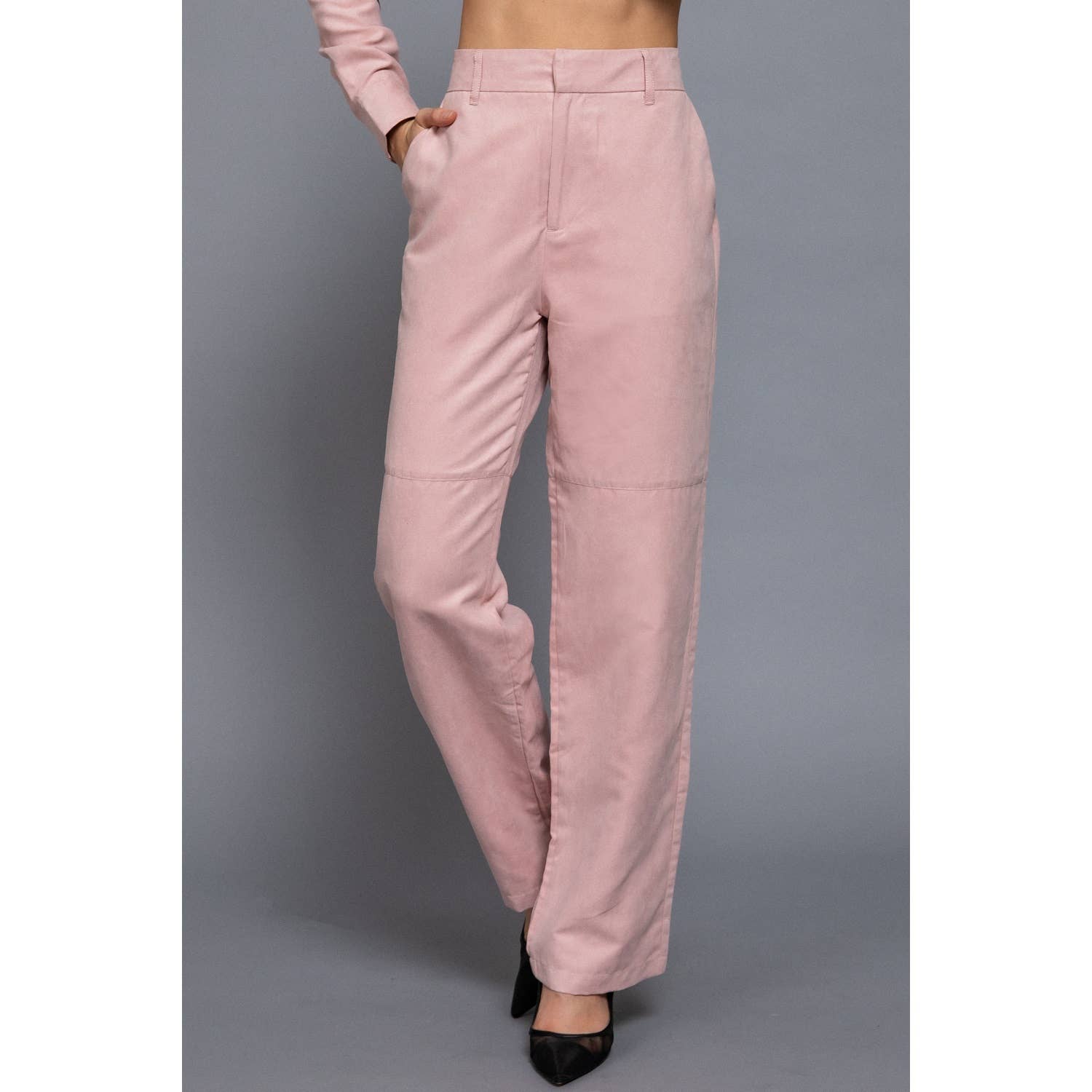 HiteJeans - Vente Pantalon – femme - PANTALON TISSÉ À JAMBES DROITES EN FAUX DAIM9