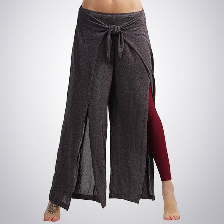 Hands To Hearts - Wholesale Pants - Women's - Split Leg Pant Woven Charcoal