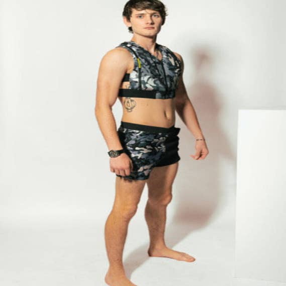 G180 Maillot de bain à la mode 4" avec design camouflage pour la vente par G180 LLC dba G180 Swim