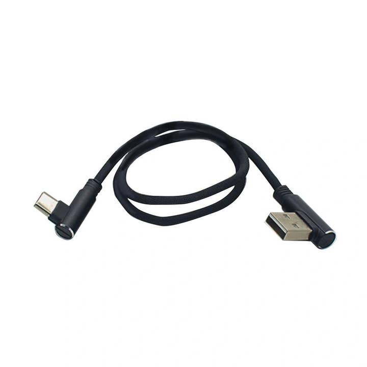 18" 90‑Degree USB‑A / USB‑C Fast Charging Data Cable RidePower™ for wholesale by RidePower