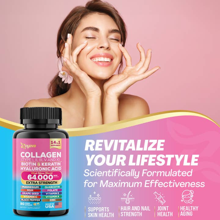 Zoyava - Wholesale Oral Supplement/Vitamin - Cosmic Collagen Beauty Complex - 64,000MCG