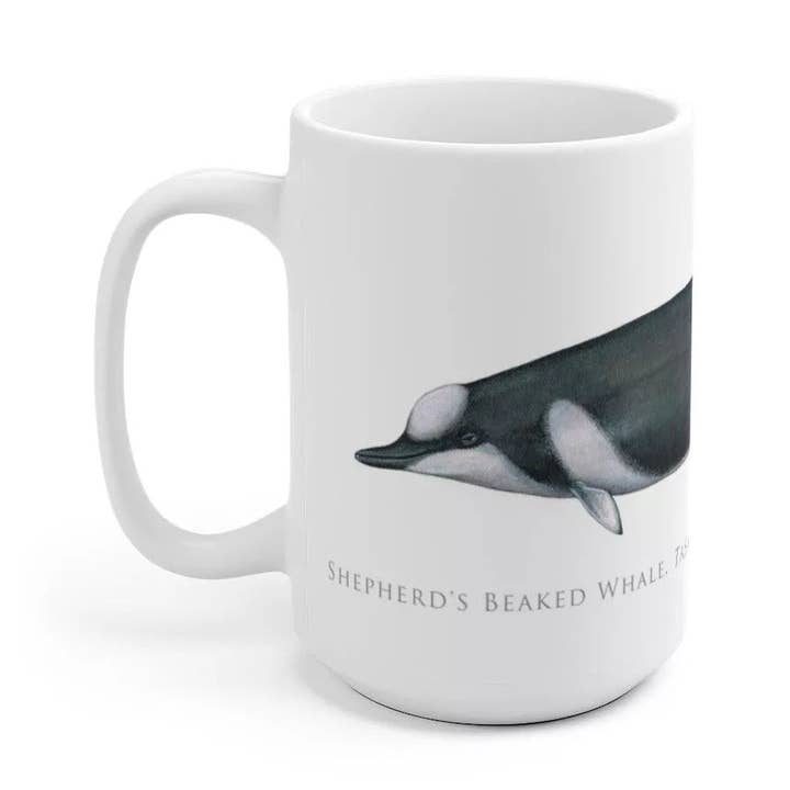 Shepherd's Beaked Whale Mug for wholesale by Stick Figure Fish