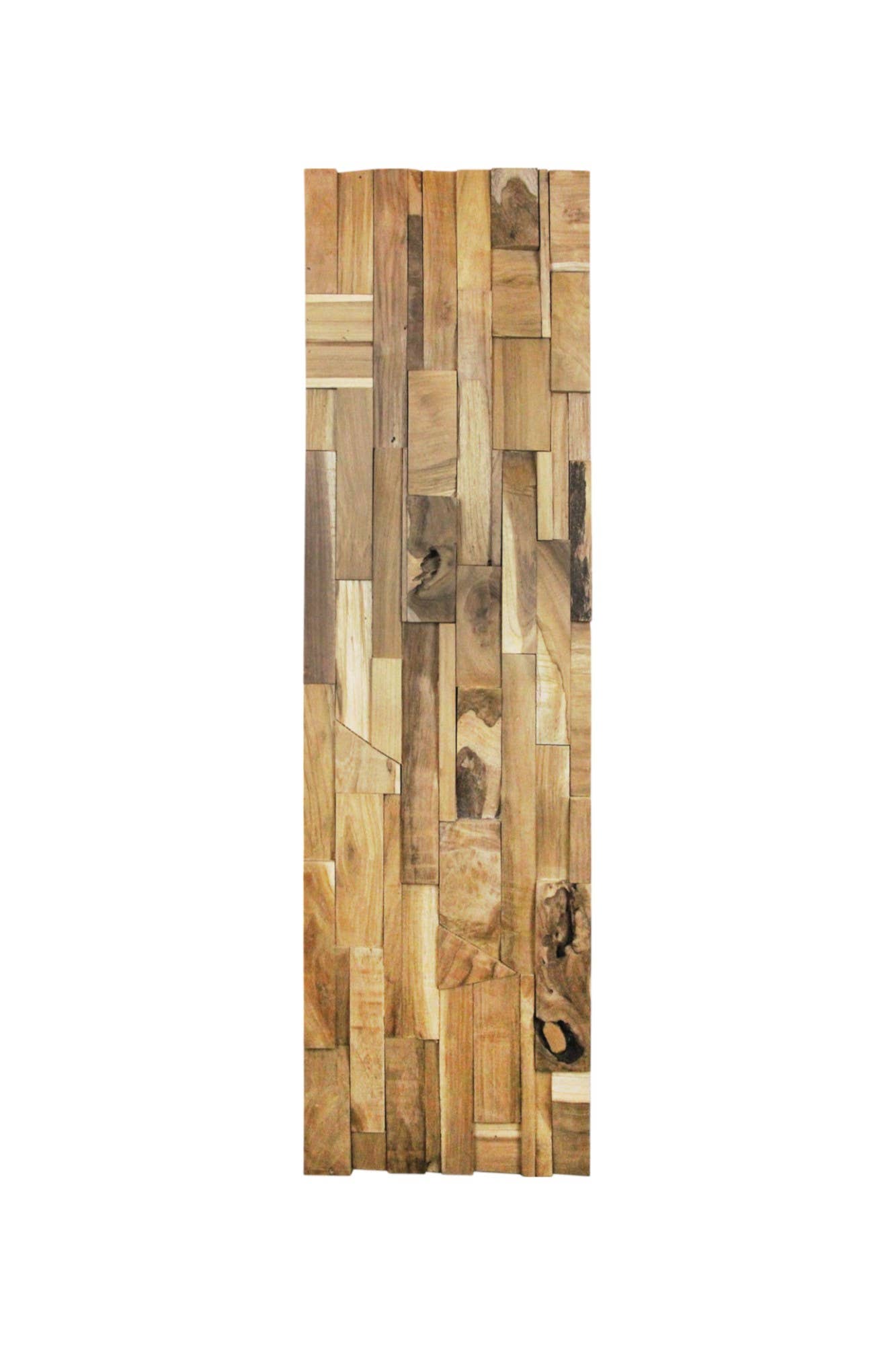 HomeRoots – wholesale Wall Panelling – Brown 3D Embossed Abstract Teak Wood Decorative Wall Panels1