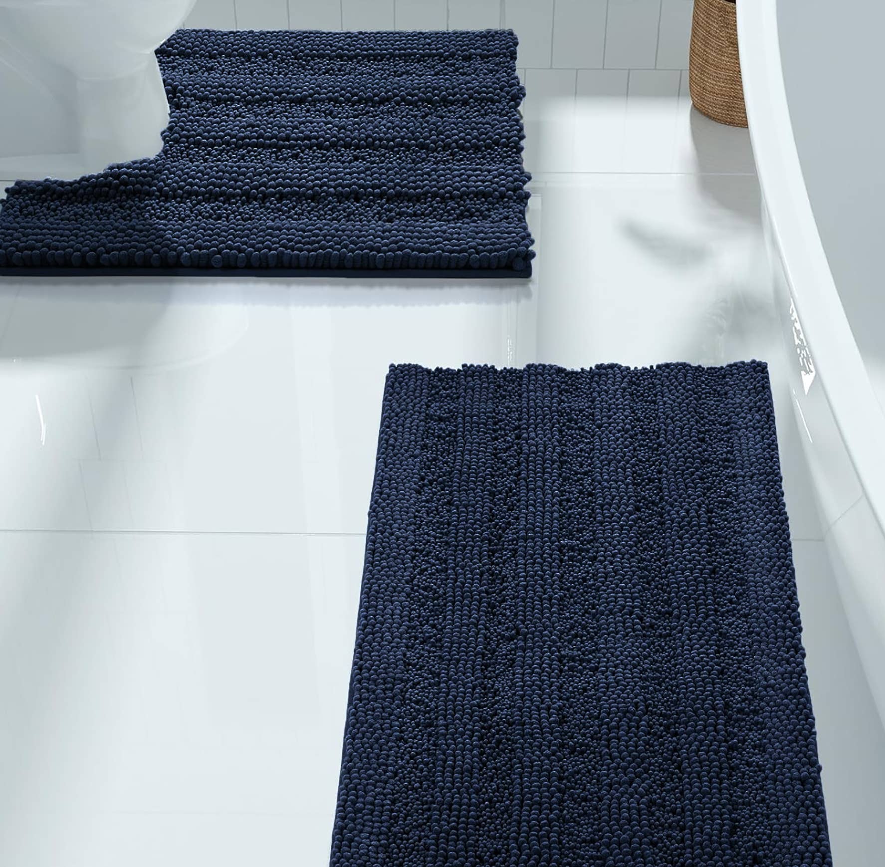 home mart goods - Wholesale Bath Mat Set - 2 Piece Soft Cozy Plush Chenille Bath Mat & Contour Bath Rug26