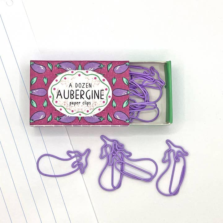 Aubergine Paper Clips for wholesale by Neon Magpie