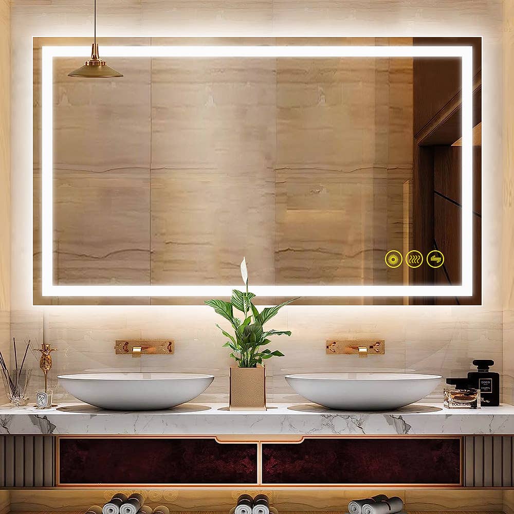 Brio Lighting - Wholesale Bathroom Mirror - GlareGuard 24x40" Anti-Fog  Backlit LED Bathroom Mirror1
