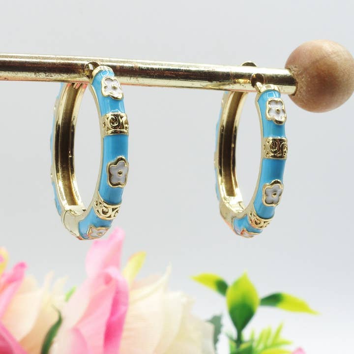 Daemon srls - Wholesale Dangle Earrings - AZALEA - ACCIAIO INOSSIDABILE orecchini a cerchio smaltati12