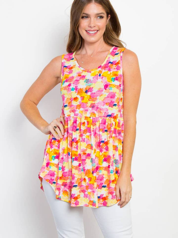 PT11335 RYNKEFRI TOP MED PRINT for engroshandel hos Emme Kay