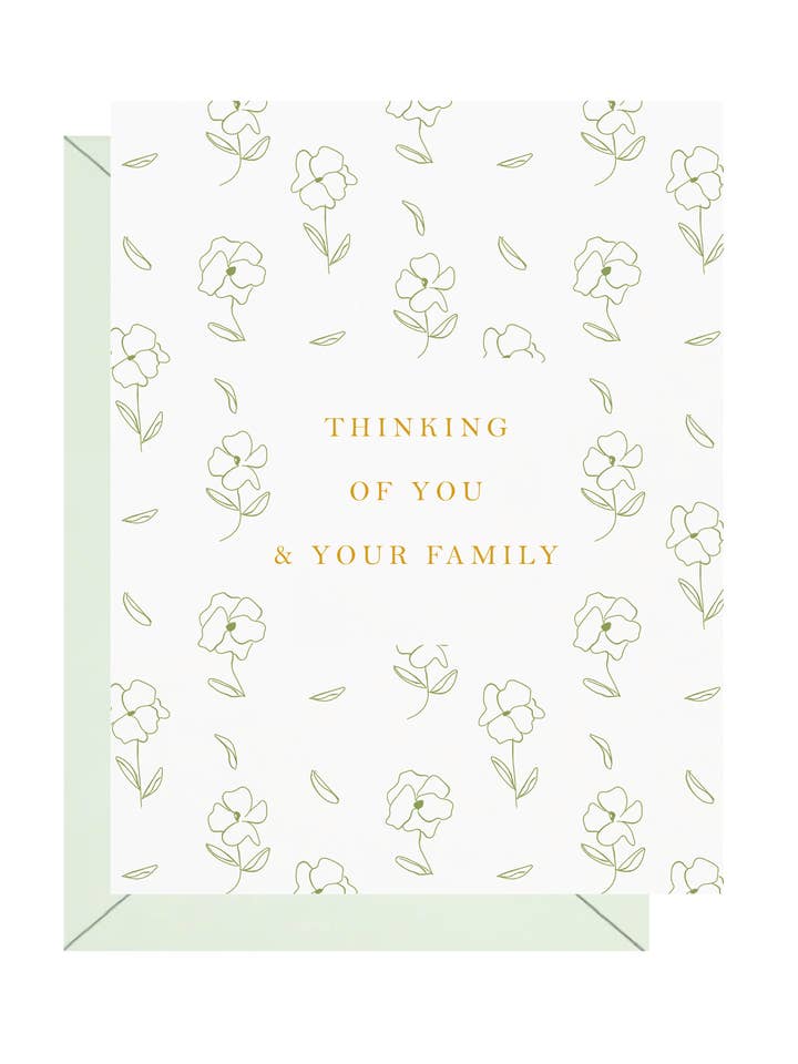 Carte de vœux Pensées pour vous et votre famille pour la vente par Mole Club
