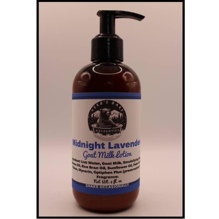 Goat Milk Lotion - Midnight Lavender (Vanilla & Lavender) for wholesale by Herb's Bare Necessities LLC