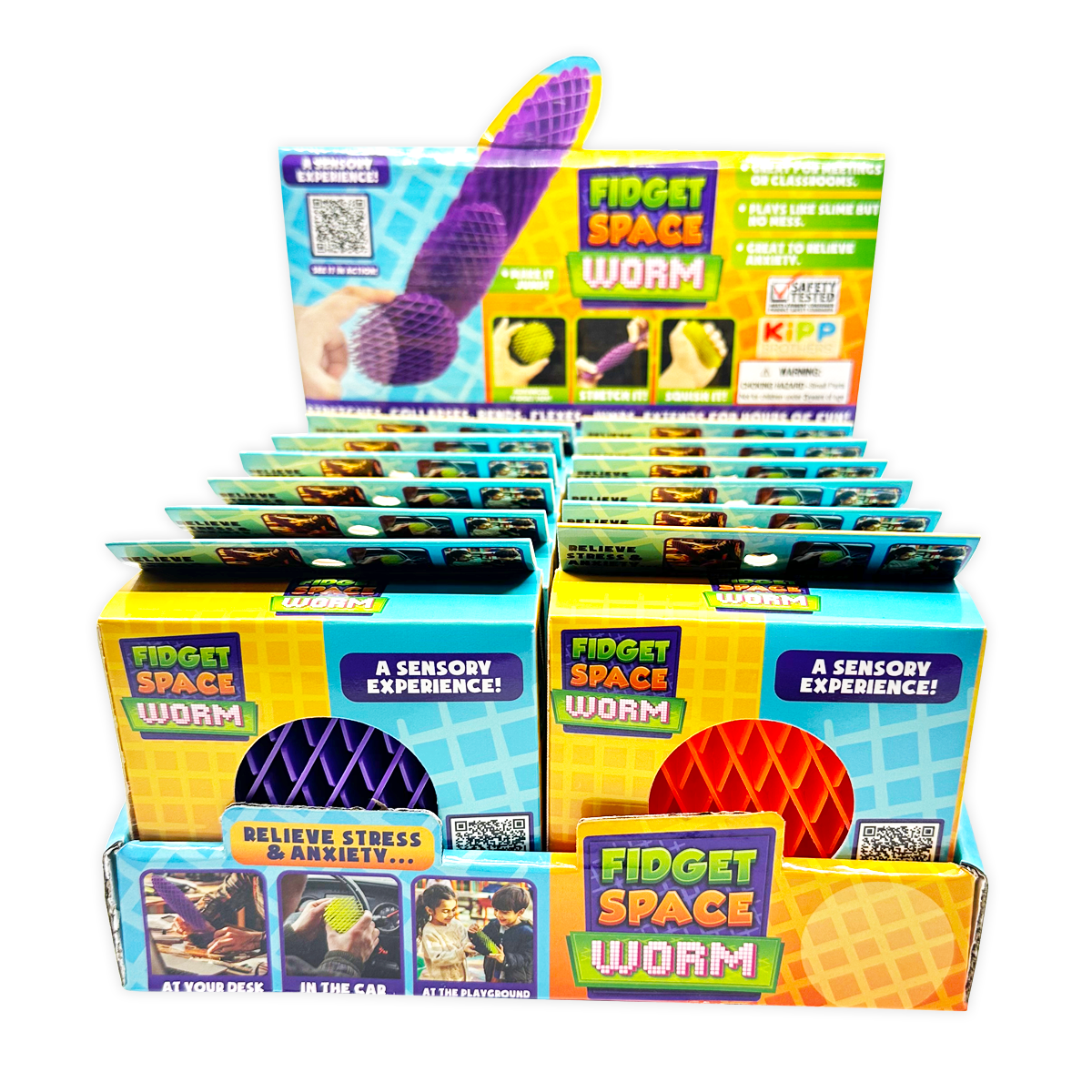 Novelty Brands - Wholesale Fidget Toy - Kids - Fidget Space Worm Toy Assortment - 12/Display3