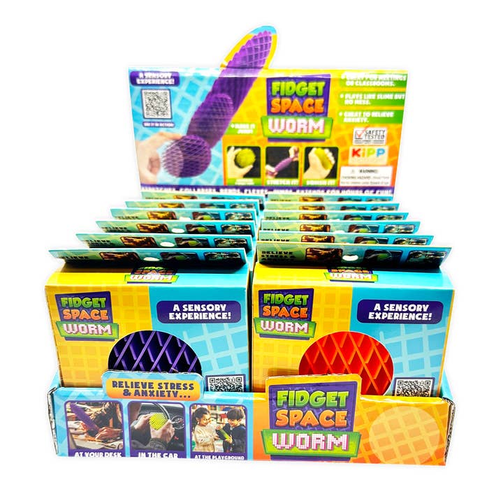 Novelty Brands - Wholesale Fidget Toy - Kids - Fidget Space Worm Toy Assortment - 12/Display3