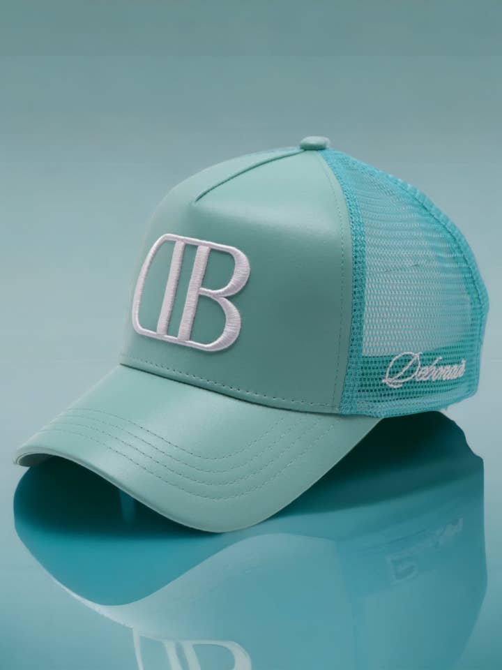 Teal Leather Trucker for wholesale by Debonair Men