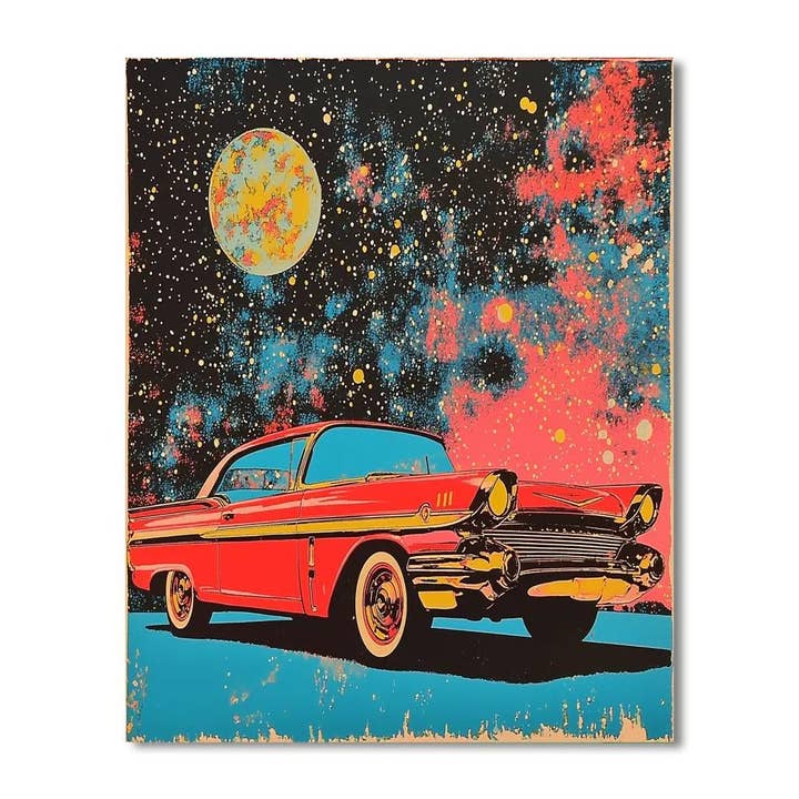 Artistry Rack - Venta al por mayor Kit de manualidades - Kit de pintura por números de vehículos vintage cósmicos inspirados en Andy Warhol - Hazlo tú mismo