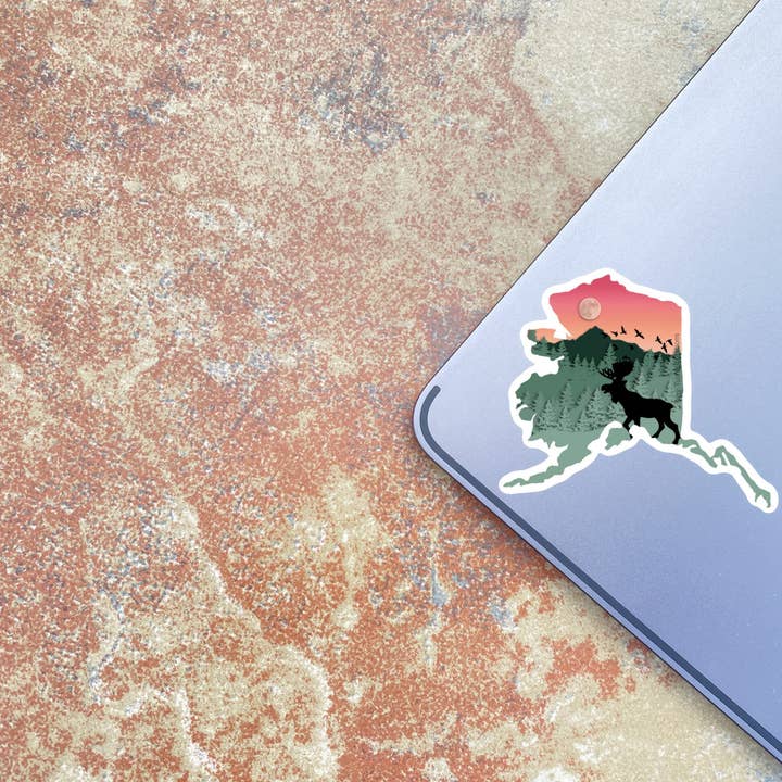 Tiny Turtle Creations - Vente Autocollant - Autocollant Élan de la Nature Sauvage d'Alaska - Grand1