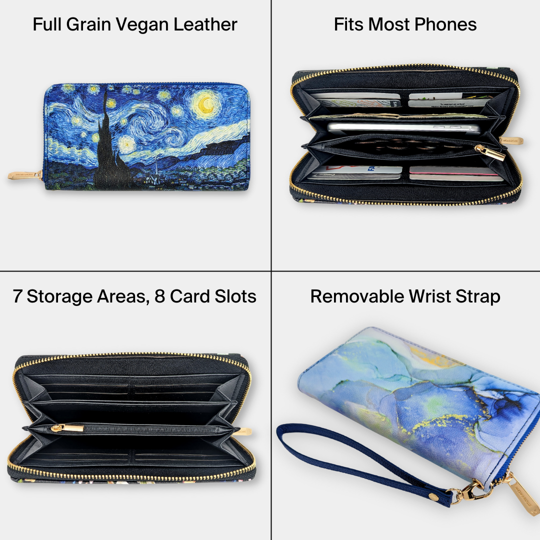 Monarque - Vendita all'ingrosso Portafogli - Donna - Portafoglio da polso floreale Petunia viola-Clutch fiore O'Keeffe4