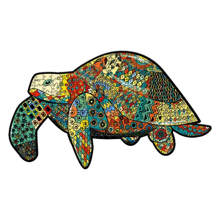 Puzzle en bois TURTLE | 23 pouces Whimsies | Animal Totem pour la vente par WAWW Artisanal Wooden Puzzles